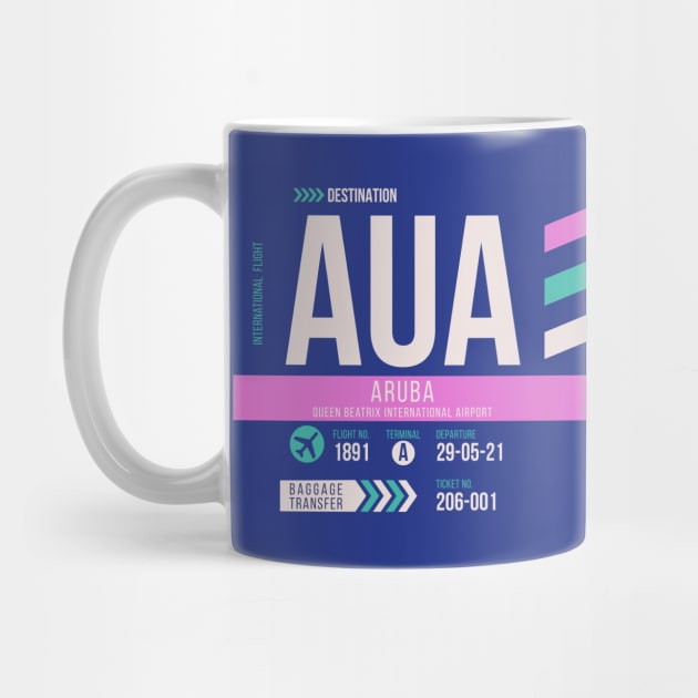 Aruba (AUA) Airport Code Baggage Tag by SLAG_Creative